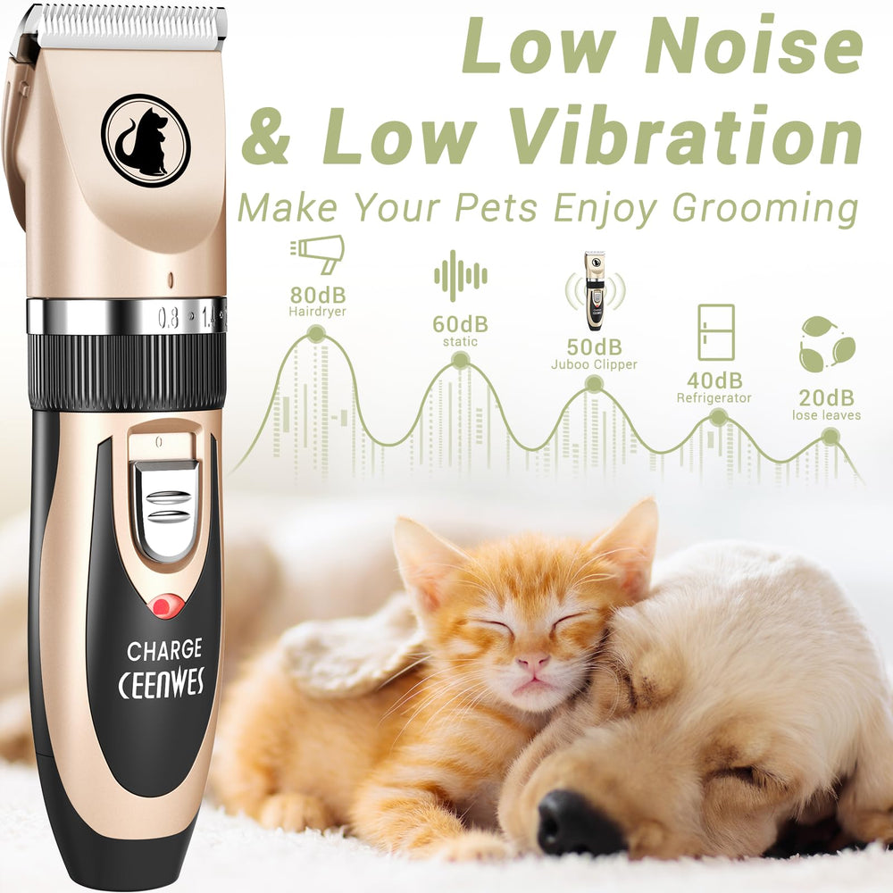 Dog Clippers Low Noise Cat Clippers Rechargeable Dog Trimmer Cordless Pet Grooming Tool Professional Dog Hair Trimmer with Comb Guides Scissors for Dogs Cats & Others