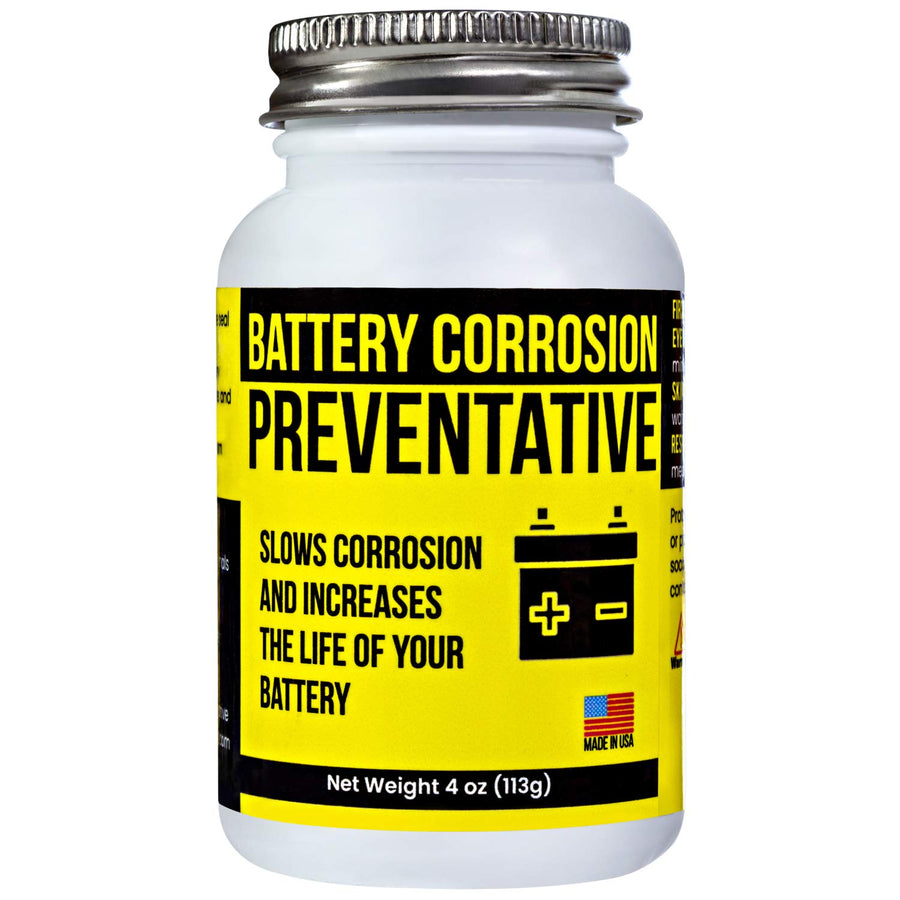 4 Oz Brush-On Oil-Based Battery Corrosion Preventative - Made in USA - Prevents Rust & Corrosion, Increases Life of Battery, Does Not Dry or Evaporate