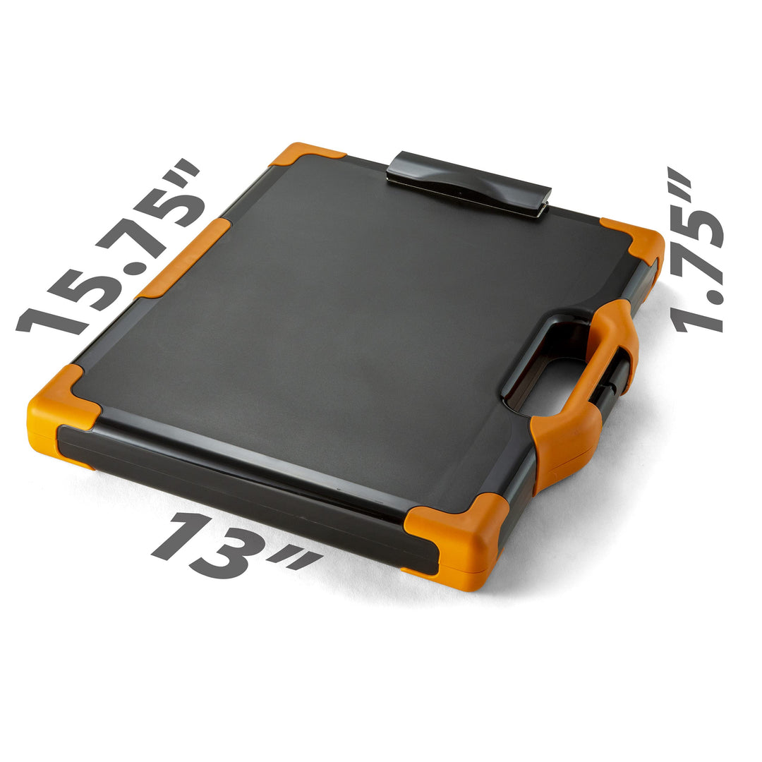Carryall Clipboard Storage Box, Letter/Legal Size, Black and Orange (83326)