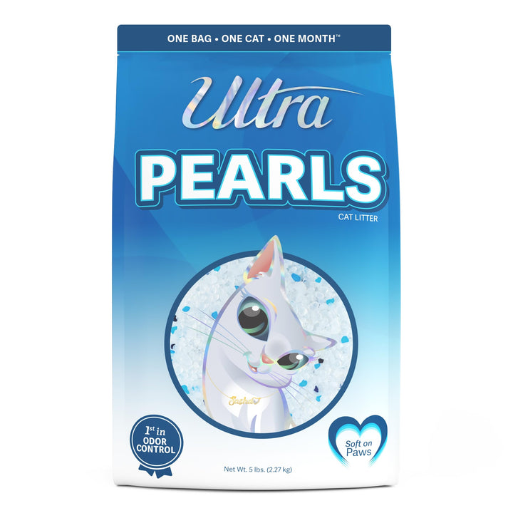 Ultra Pearls Cat Litter - 99.9% Dust Free, Low Tracking, Soft on Paws, Fragrance Free - 5 Lbs.