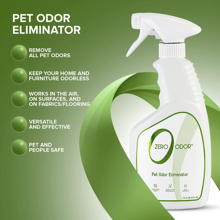 - Pet Odor Eliminator for Strong Odor, Eliminate Air & Surface Odors – Patented Molecular Technology Best For Carpet, Furniture, Beds Smell Great Again (Over 400 Sprays Per Bottle)
