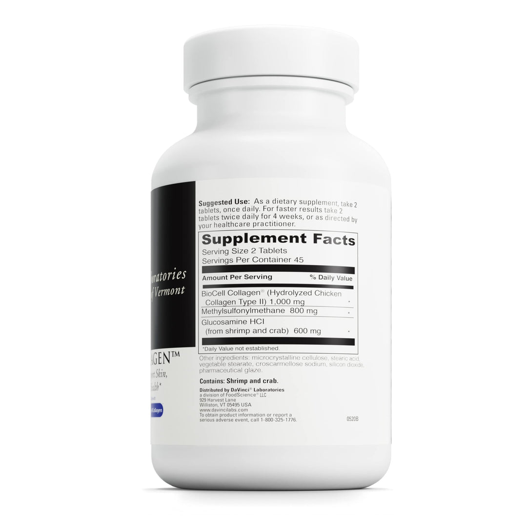 Labs Natures Collagen - BioCell Collagen Supplement with MSM & Glucosamine - Helps to Support Joint Health, Skin Health & Connective Tissues - Gluten-Free - 90 Tablets