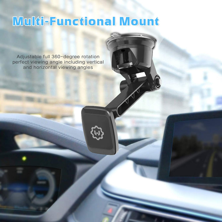 Dashboard Mount, Universal Magnetic Phone Holder for Car, Windshield Mount and Dashboard Mount Holder for Cell Phones and Tablets with Long Adjustable Arm – (New Rectangle Head)