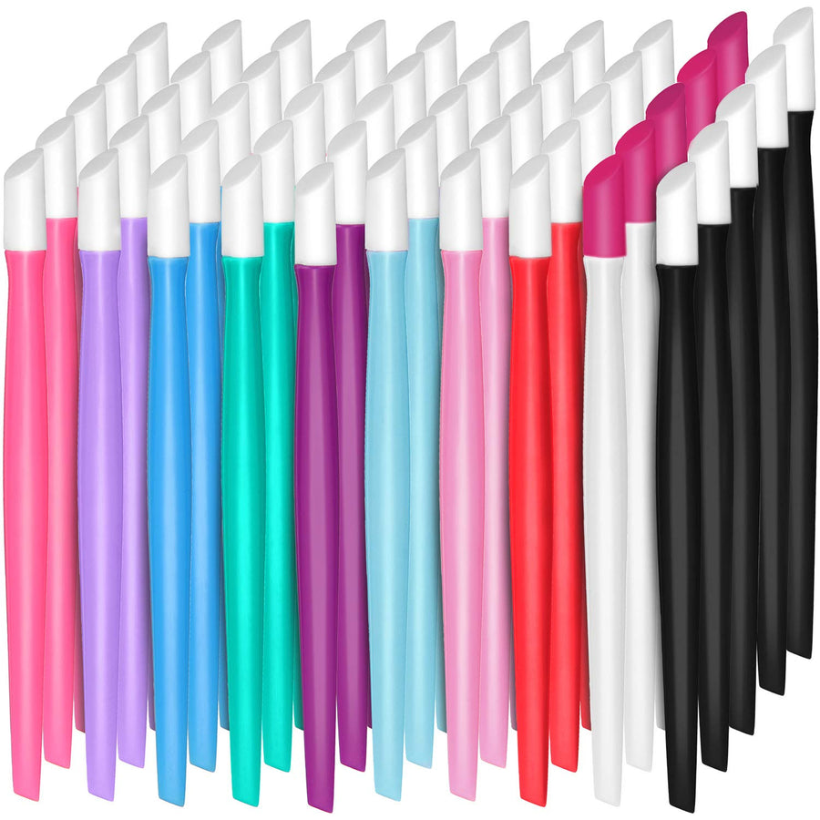 50 Pieces Rubber Nail Cuticle Pusher Plastic Handle Nail Cleaner Nail Tools for Men and Women Christmas Valentine s Day Giving(Classic Colors)