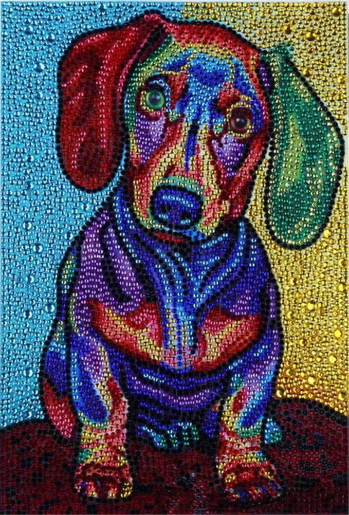 DIY 5D Diamond Painting by Number Kit for Mothers Day Gifts, Full Drill Diamond Painting Embroidery Art Craft Mosaic Making Supplies Paint with Diamonds for Wall Art Home Decor Dog 10x14 inch