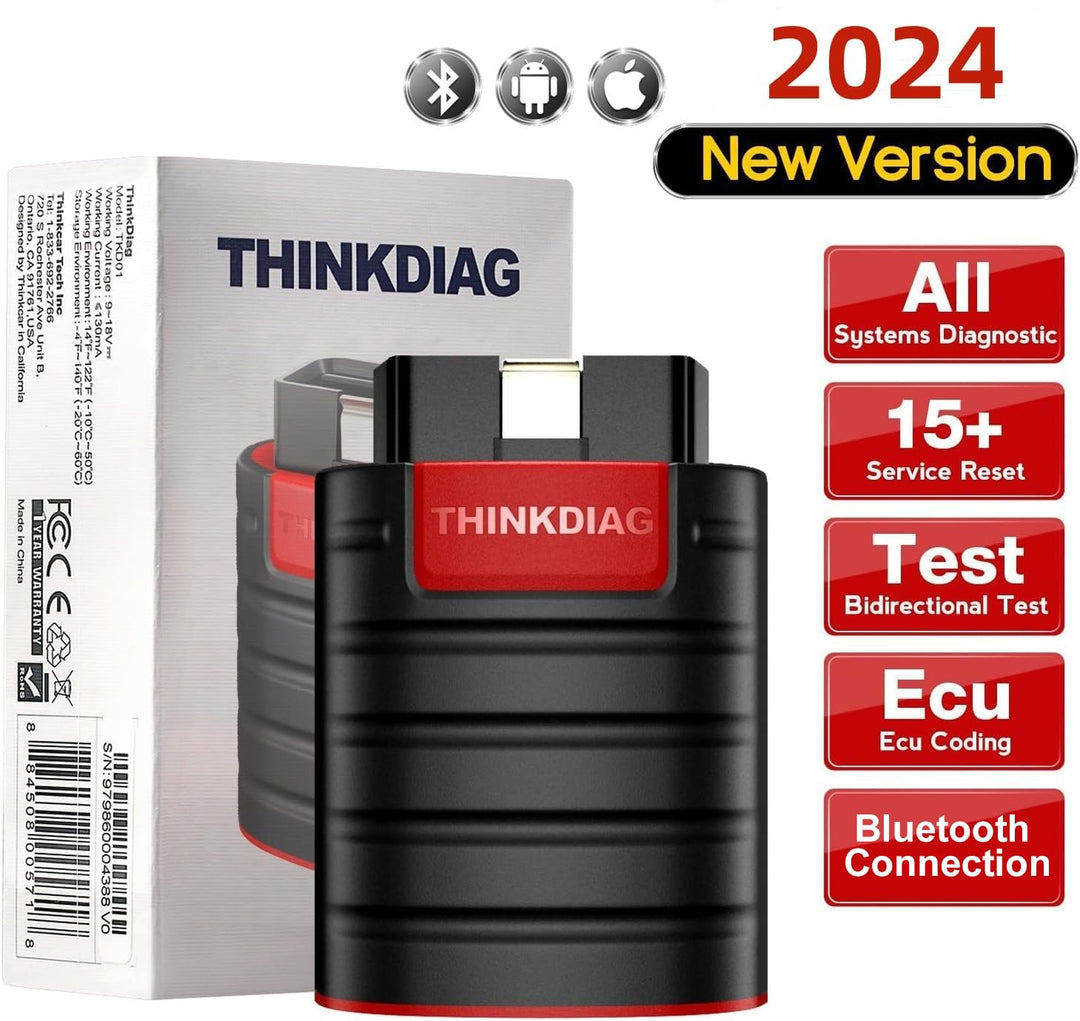 Thinkdiag OBD2 Scanner Bluetooth, All System Bidirectional scan Tool OE Level Diagnostic Tool with ECU Coding,15+ Service Functions, FCA AutoAuth, All Software 1 Year Update fits for iPhone & Android
