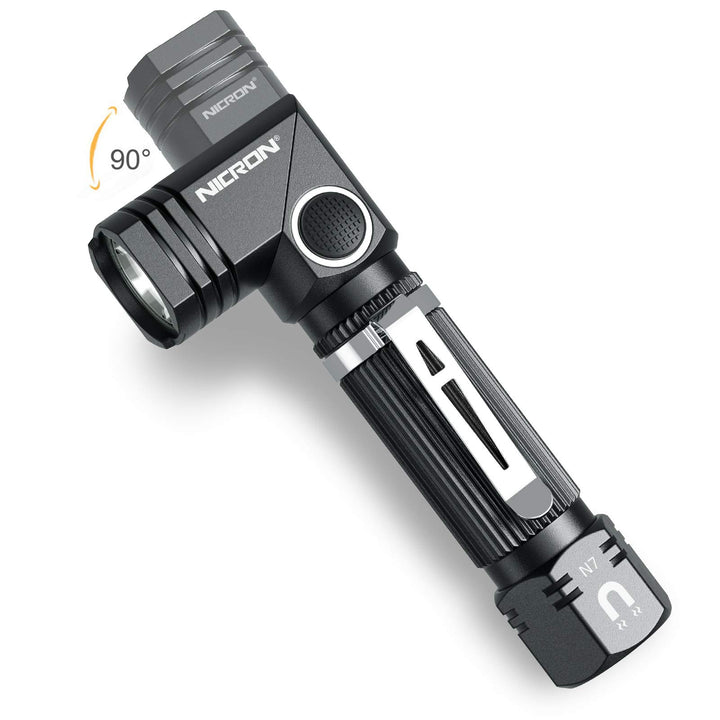 Flashlight, N7 600 Lumens Tactical Flashlight, 90 Degree Ip65 Waterproof Led Mini Flashlight 4 Modes- Best High Lumens Are For Camping, Outdoor, Hiking (Not including Batteries)Gift
