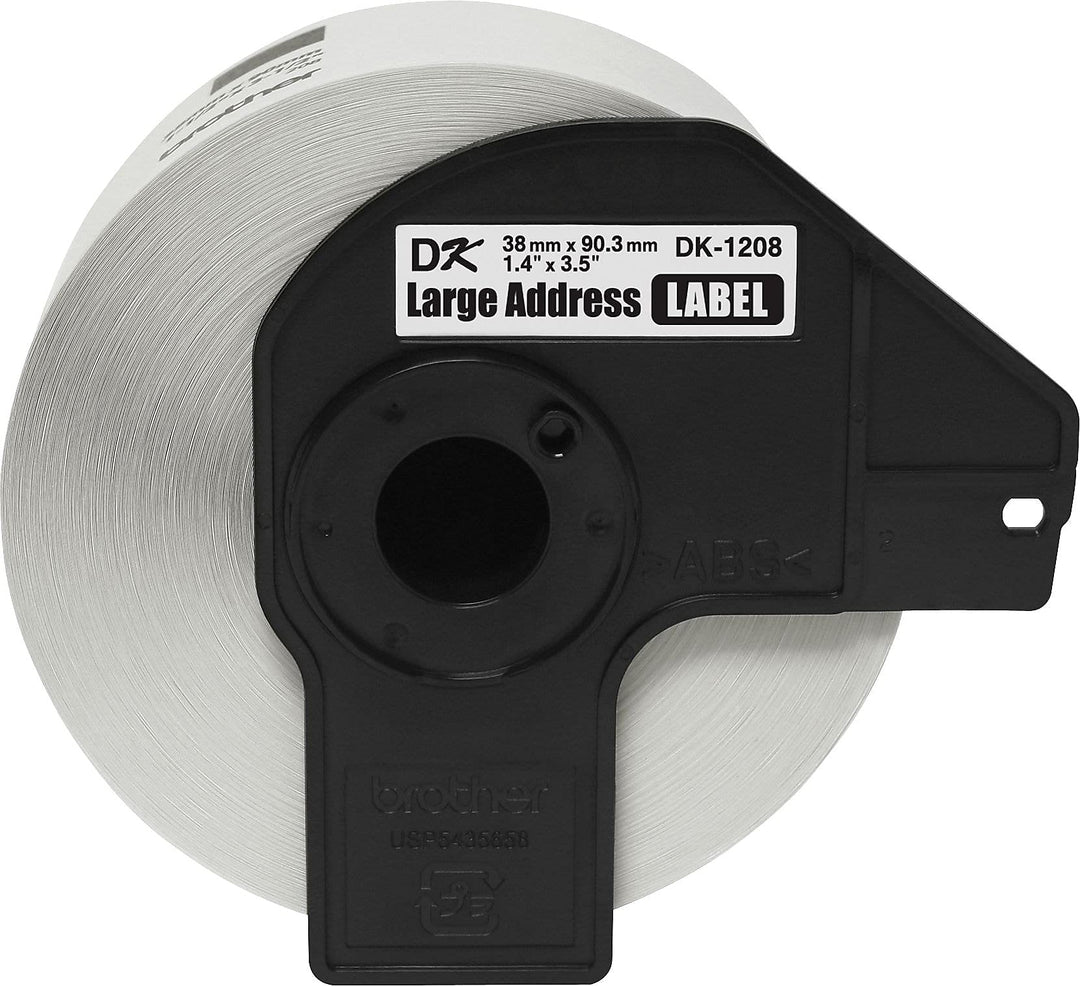 , Die-Cut Large Address Labels, DK-1208, Genuine Labels, Long Lasting Reliability, Die-Cut Large Address Paper Labels, 400 Labels per Roll, (1) Roll per Box