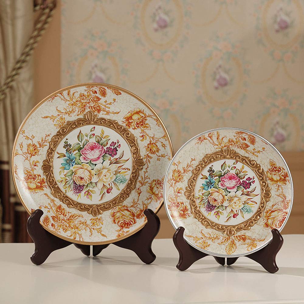 4 Pieces Wooden Easel Mahogany Finish Display Stand Plate Holder Picture Frame Folding Display Stand (7 Inches)