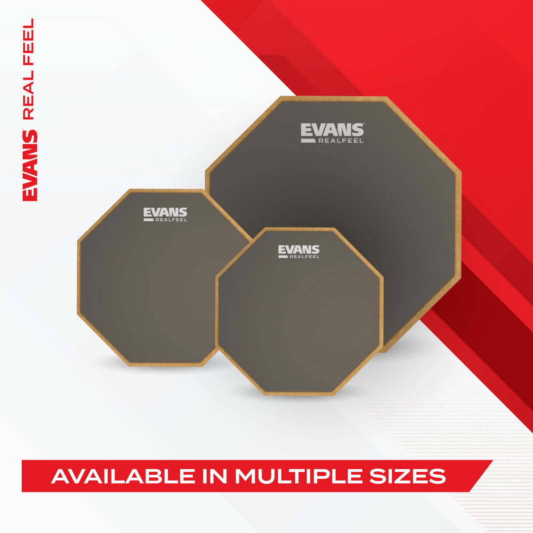 RealFeel - Drum Practice Pad - Drum Pad - Drummer Practice Pad - Gum Rubber & Neoprene, 2 Sided, 6 Inch,Grey