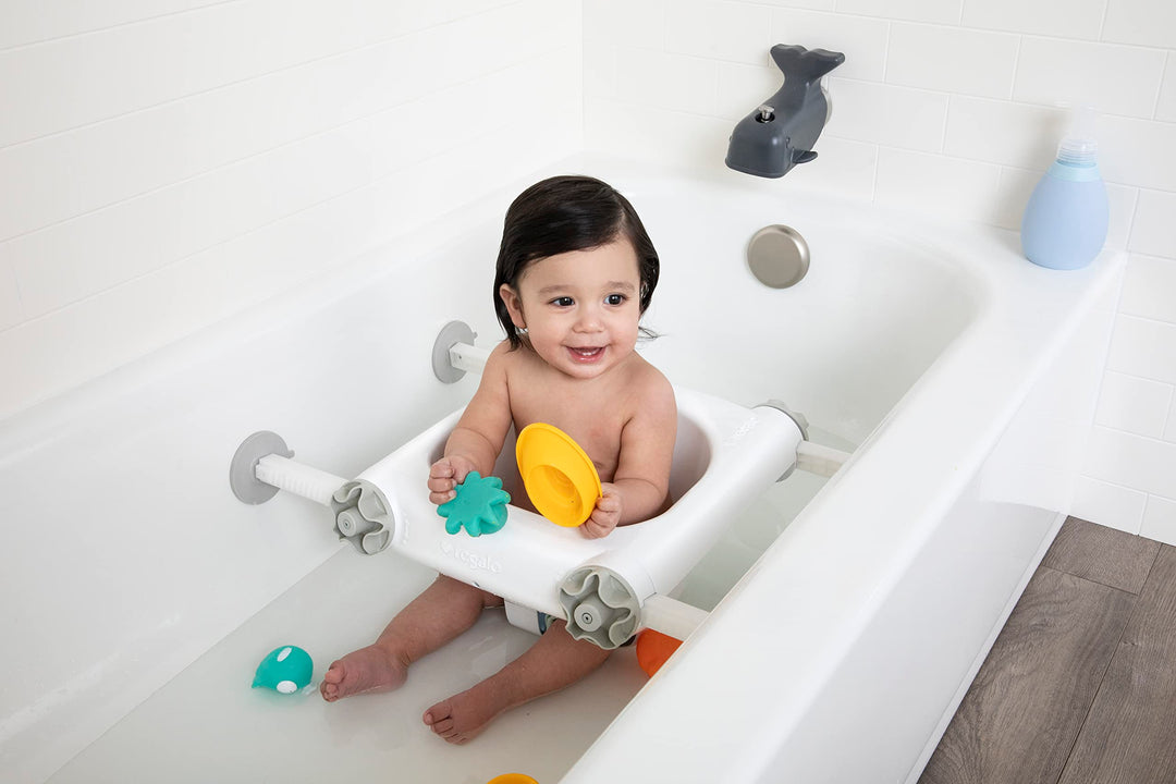 Baby Basics™ Bath Seat, Award Winning Brand, Provides Support and Balance for Sit-Up Bathing, Includes Strong and Secure Suction Cup System, Drain Holes for Easy Clean Up, 0560 DS, White