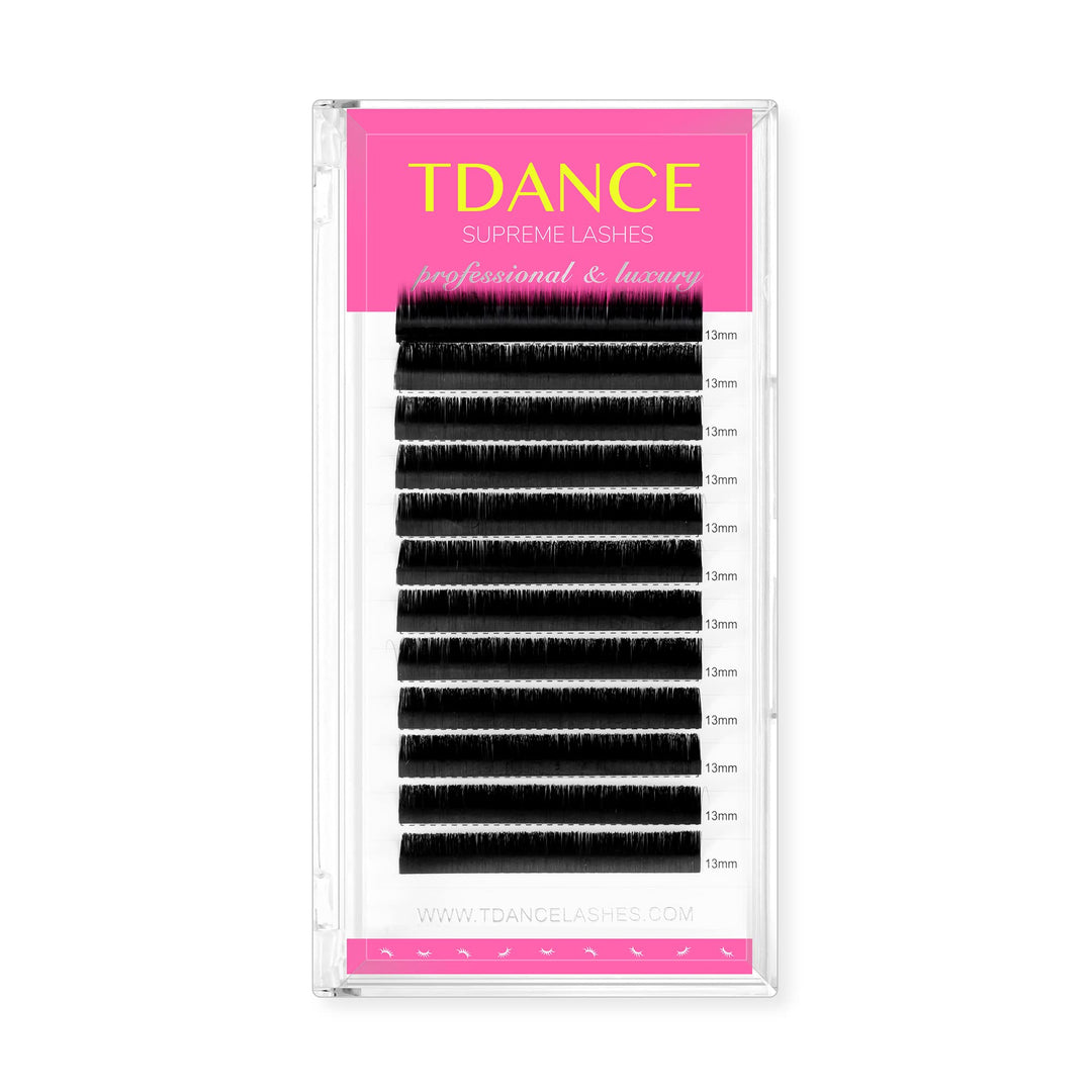 D-0.18, Length 16Mm: Tdance Premium D Curl 8-18Mm Semi Permanent Individual Eyelash Extensions 0.05-0.25Mm Thickness False Mink Silk Volume Lashes Extensions Professional Salon U