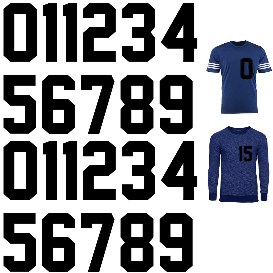 22 Pieces Iron on Numbers T Shirt Heat Transfer Numbers 0 to 9 Jersey Numbers Soft Iron on Numbers for Team Uniform Sports T Shirt Football Basketball Baseball (Black,5 Inch)