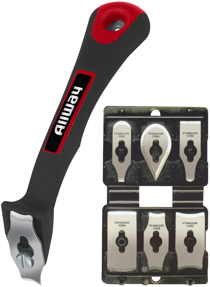 CS6 Soft-Grip Contour Scraper Set with 6 Blades and Blade File