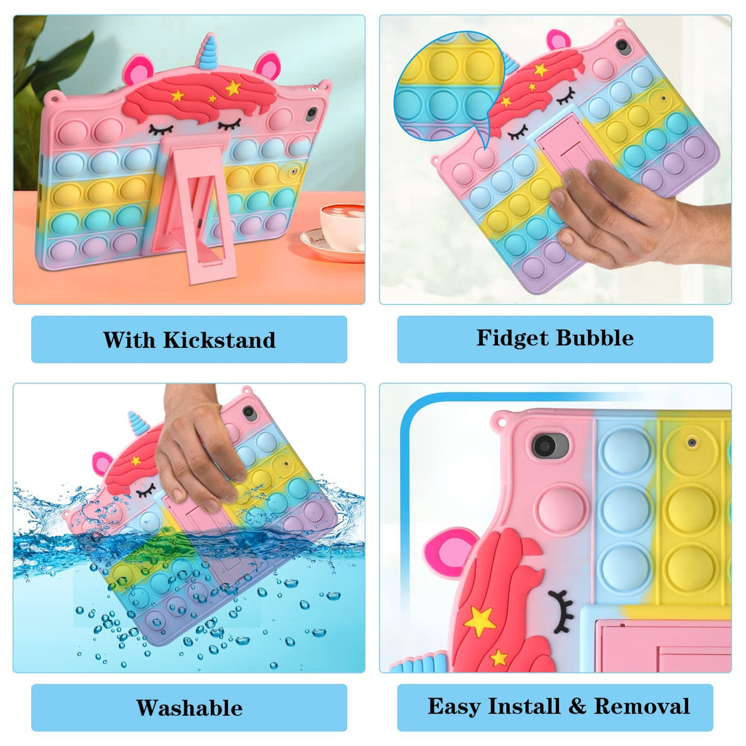 for iPad Mini 5 Case for iPad Mini 4 Case with Kickstand for Girls Women Silicone Fidget Bubble Case Cute Pop Protective Holder Tablet Cover for iPad Mini 5th 4th Generation 7.9 inch