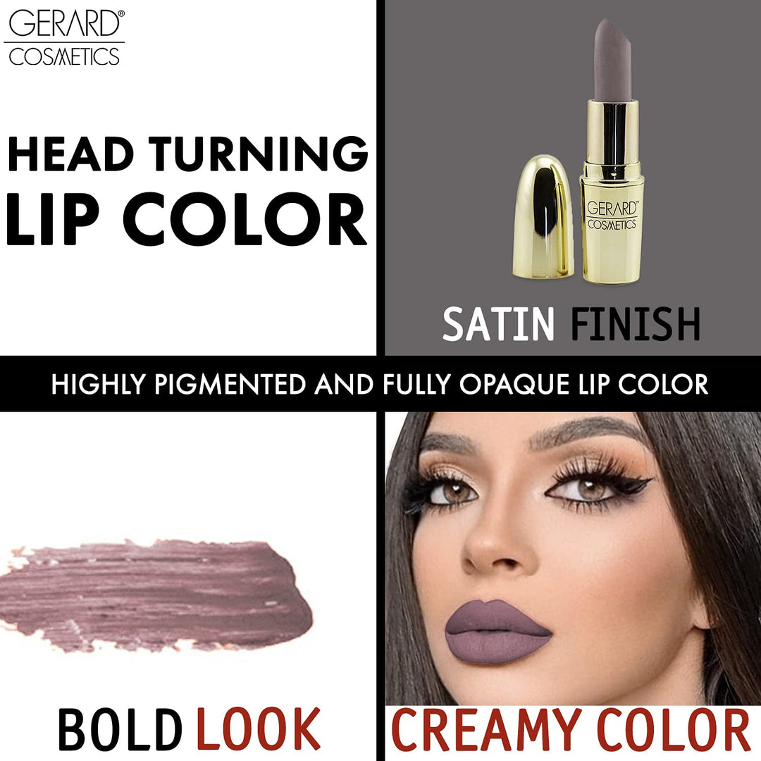 Lipstick London Fog | Dark Grey Lipstick with Luxe Satin Finish | Highly Pigmented, Smooth Formula with Hydrating Ingredients | Long Lasting | Cruelty Free & Made in USA