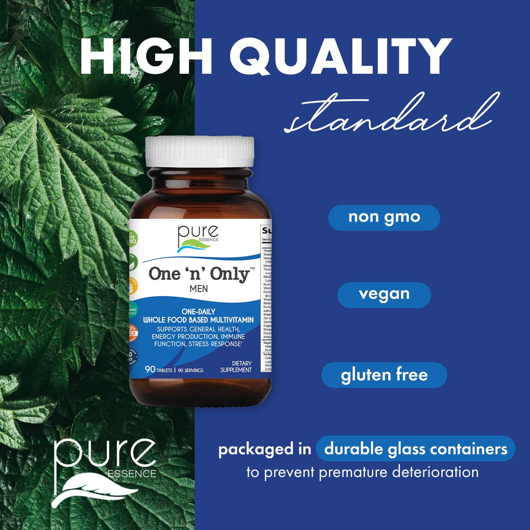 One N Only Multivitamin for Men, Natural One a Day Herbal Supplement with Vitamin D3, B12, and Biotin with Whole Foods, 90 Tablets