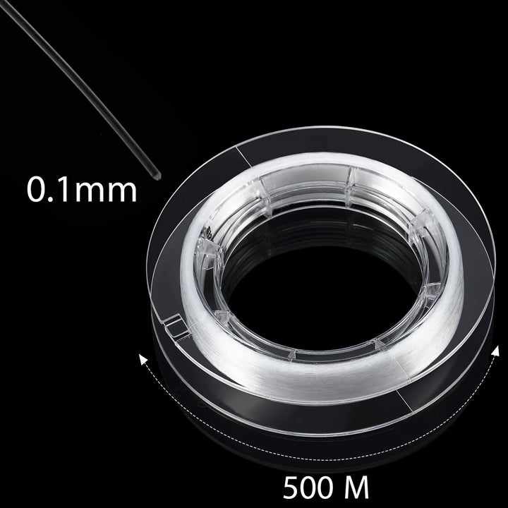 500 Meter Clear String Nylon Invisible Thread for Christmas Hanging Ornaments and Sew Hobby Strong and Invisible Clear Beading Thread with Bead Needle(0.1 mm)