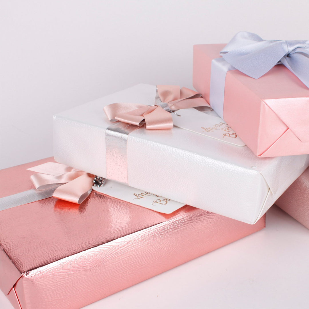Wrapping Paper Roll - Basics Glossy Rose Gold for Birthday, Holiday, Wedding, Baby Shower Wrap - 30 inch x 16.5 feet