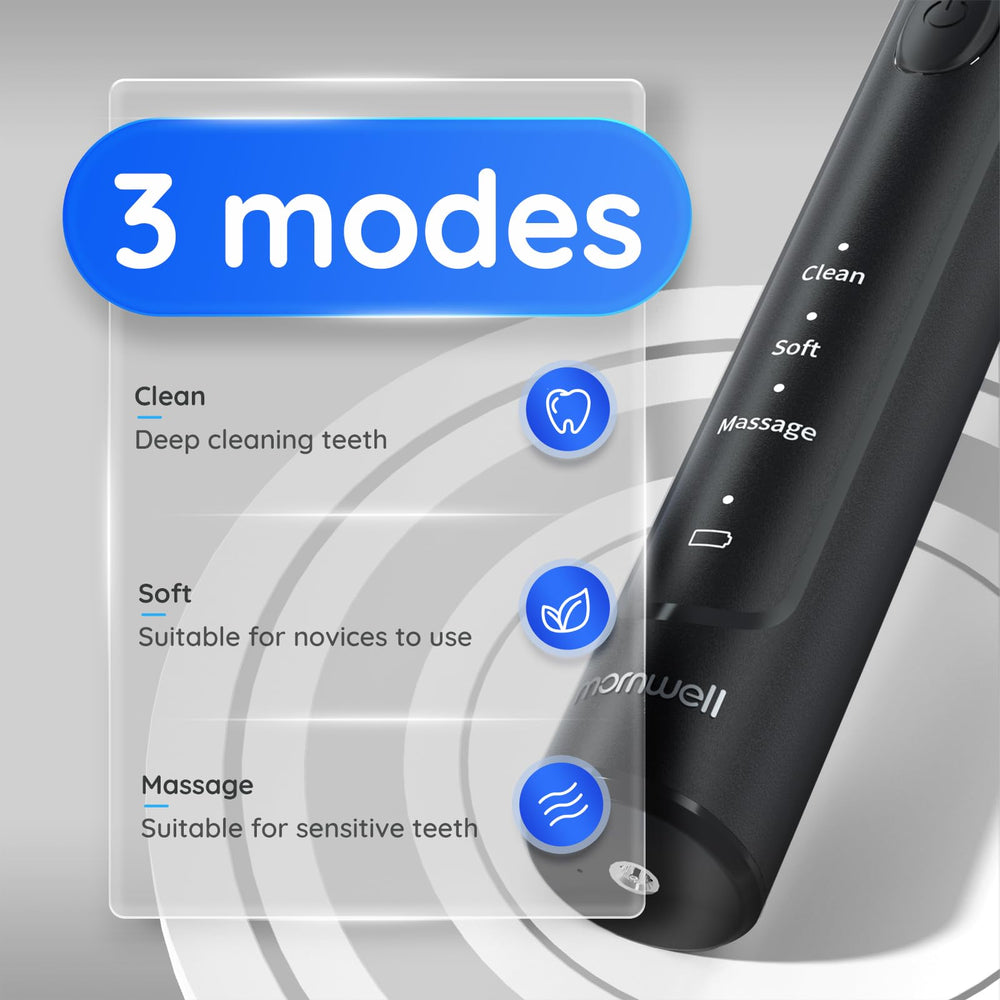 Electric Toothbrush USB Fast Charging 3 Modes Rotary Toothbrushes Rechargeable Spin Toothbrushes with 4 Round Brush Heads for Adults & Kids (Over 8 Years Old)