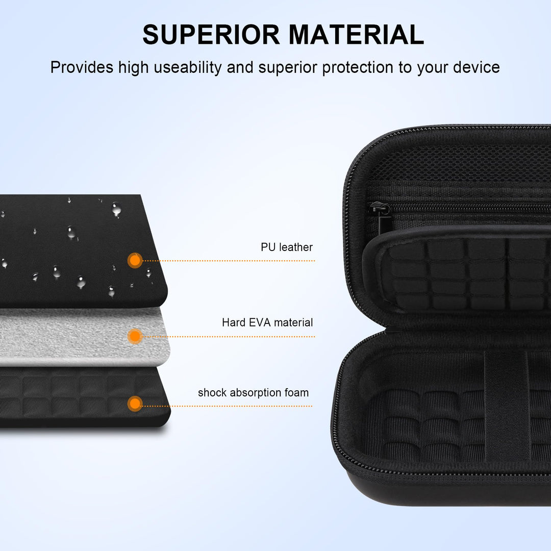 Carrying Case for Canon Ivy Mini/Canon Ivy 2 Mini Photo Printer, Canon Ivy CLIQ CLIQ+ CLIQ 2 CLIQ+2 Portable Bluetooth Instant Camera Printer, Mesh Bag fits Photo Paper Cable, Black+Black