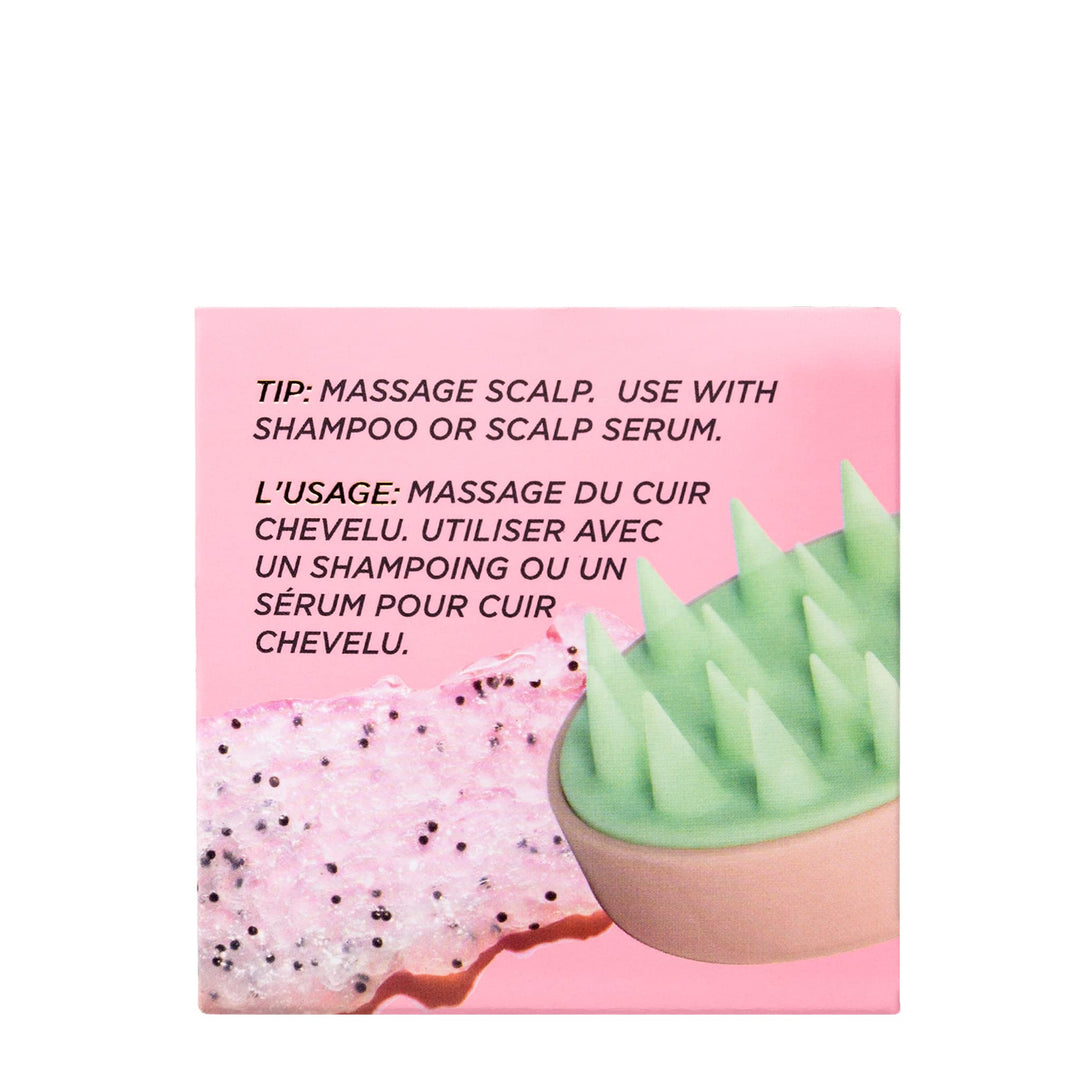 Beauty | Clarifying Shampoo Brush | Exfoliating Scalp Massager | Flexible Silicone Brushes | Ergonomic Handle | Hair Care / Scalp Care | Waterproof | Pink + Green | Vegan