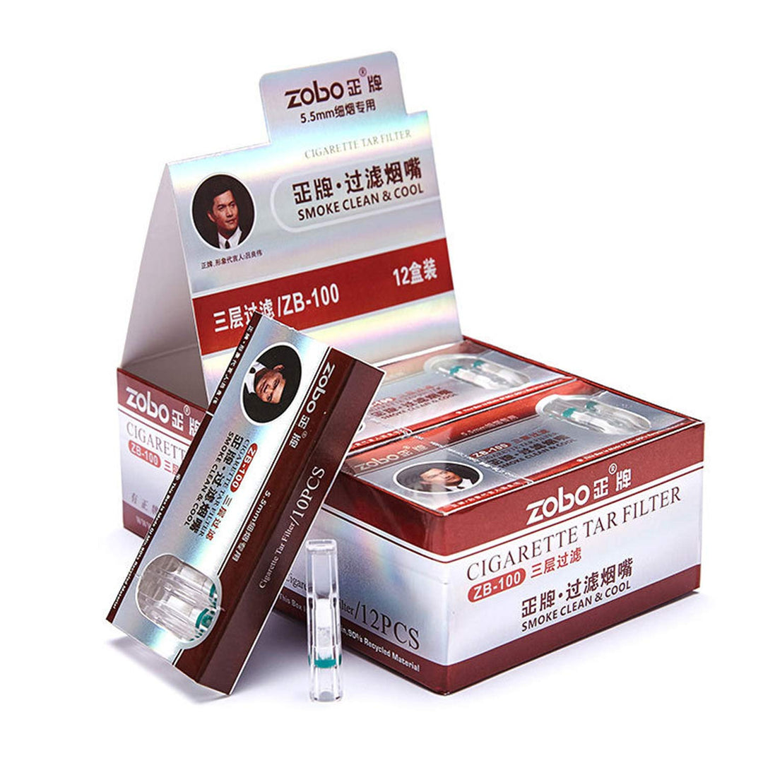 Disposable Cigarette Filters Three-Layer Microporous Multi-Filtering to Reduce Tar and Smoke Stains (120 Per Pack) Suitable for Slim and Super-Slim Cigarettes