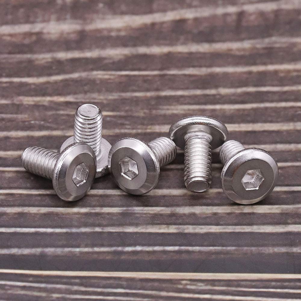 M6-1.0 x 10mm (30 PCS) Hex Socket Head Cap Screws Furniture Screws, 304 Stainless Steel 18-8, Round Head Connector Screws for Furniture,Binding Screws