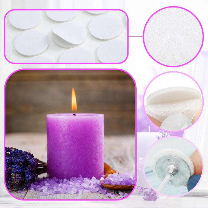 1120 Pieces 20 Sheets Candle Wick Stickers 15 mm Candle Making Sticker Double-Sided Heat Resistance Stickers Hot Wax Wick Stickers for Candle Making