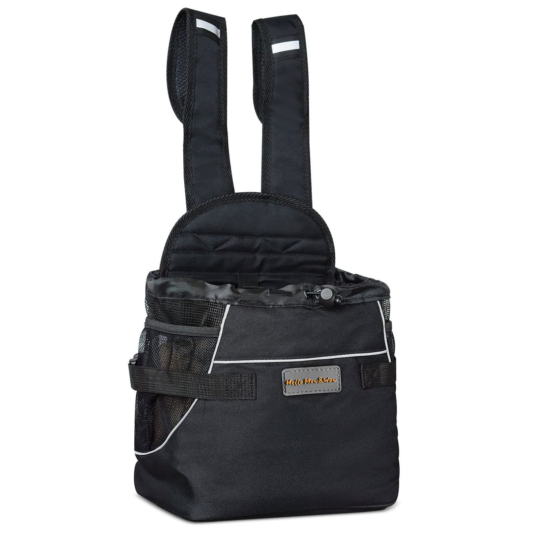 Backpack Adjustable Pet Front Cat Dog Carrier Bag Easy-Fit Traveling Hiking Camping Puppies Outdoor Use Black