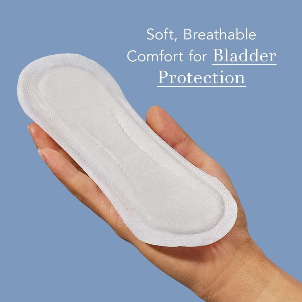 Incontinence Liners for Women, Organic Cotton Cover - Postpartum Essential, Regular Absorbency, Bladder Leak Control, 4 Layer Core with Leak Guard Technology, (Long, 36 Count)