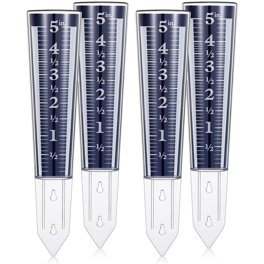 2 Pcs 5 Inch Capacity Rain Gauge Outdoor Easy to Read Rain Gauge for Yard Acrylic Rain Gauges Magnifying Scale and Numbers for Garden Yard Field Lawn