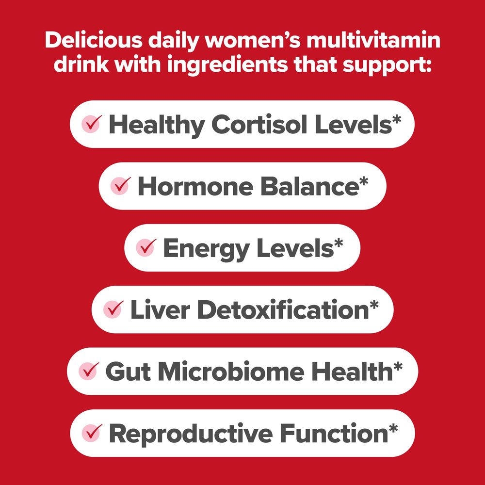 FLO Women’s Endocrine Superfood Powder – Supports Healthy Cortisol Levels, Hormonal Balance, Thyroid & Gut Health – Multivitamin Plus Rhodiola, DIM, Myo-Inositols, Red Superfood– 25 Servings
