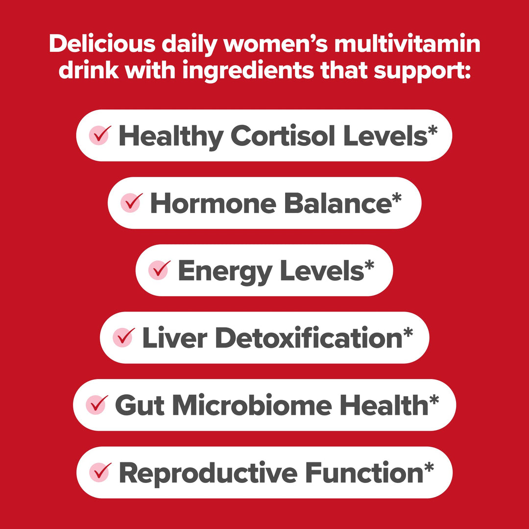 FLO Women’s Endocrine Superfood Powder – Supports Healthy Cortisol Levels, Hormonal Balance, Thyroid & Gut Health – Multivitamin Plus Rhodiola, DIM, Myo-Inositols, Red Superfood– 25 Servings