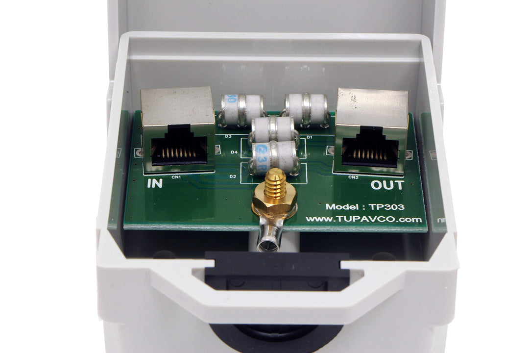 TP303 Ethernet Surge Protector Outdoor for PoE+ Gigabit 1000Mbs - LAN Network Thunder Lightning Surge Protection Suppressor/Arrester