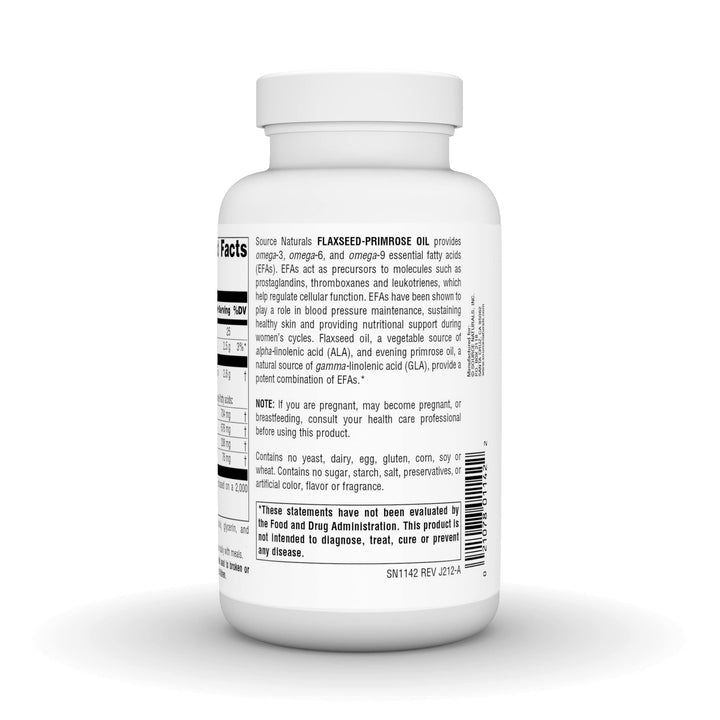 Flax Seed-Primrose Oil, Omega 3,6,9 EFA Complex, 1300mg - 90 Softgels