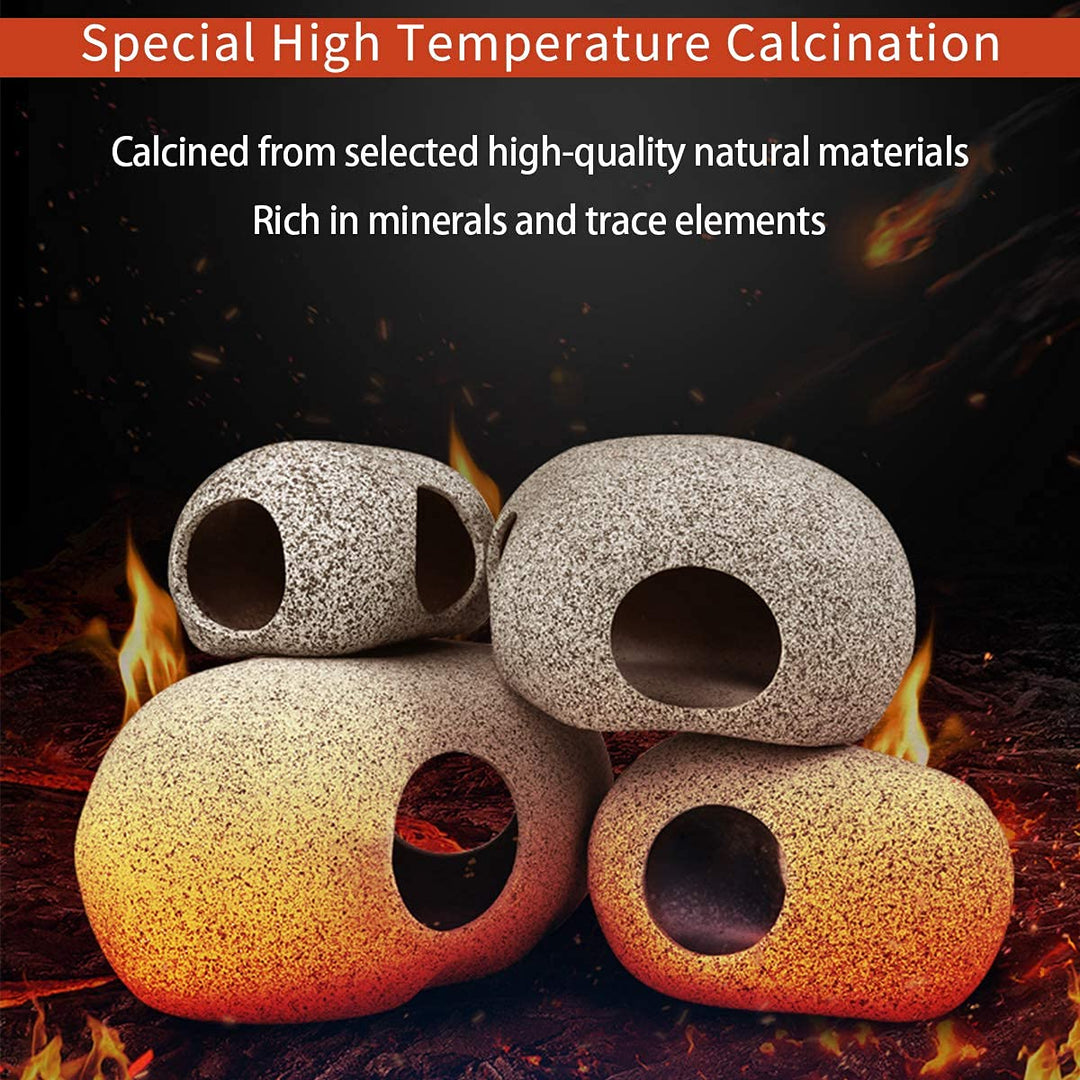 Ceramic Fish Tank Decorations, Betta Fish Tank Accessories Rock Caves, Stackable Aquarium Cichlid Cave, Betta Fish Hideout and House, Small Hiding Rock for Fish Bowl (Mountain Style)