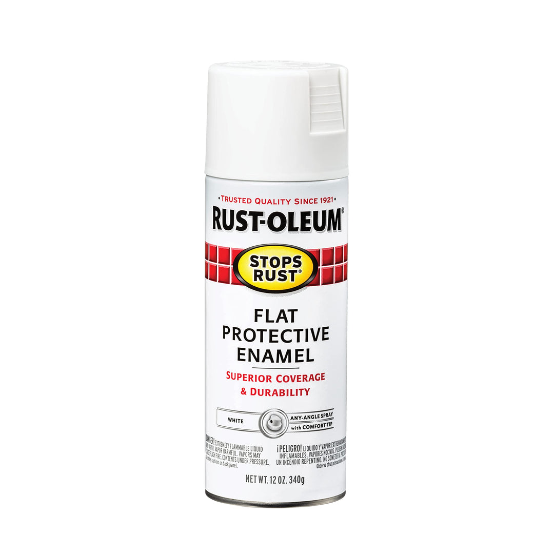 7790830 Stops Rust Protective Enamel Spray Paint for Metal, Alloy and Wood (Flat White - 340 Grams)