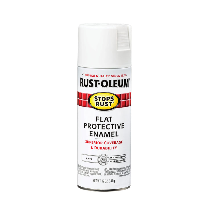 7790830 Stops Rust Protective Enamel Spray Paint for Metal, Alloy and Wood (Flat White - 340 Grams)