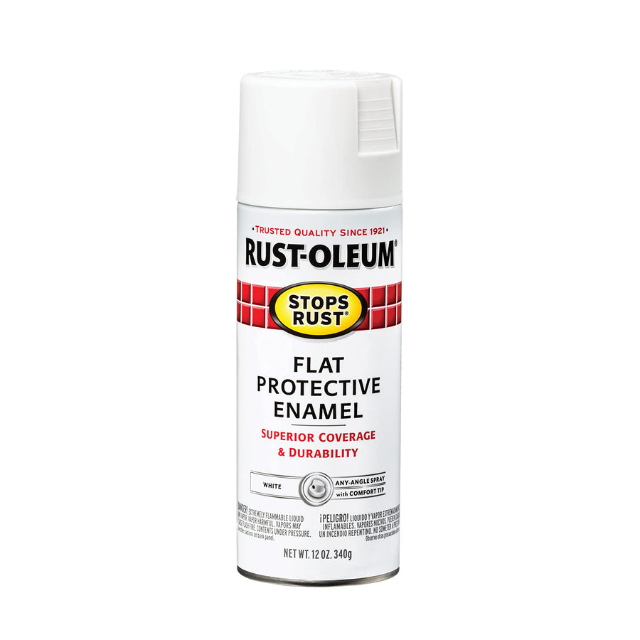 7790830 Stops Rust Protective Enamel Spray Paint for Metal, Alloy and Wood (Flat White - 340 Grams)