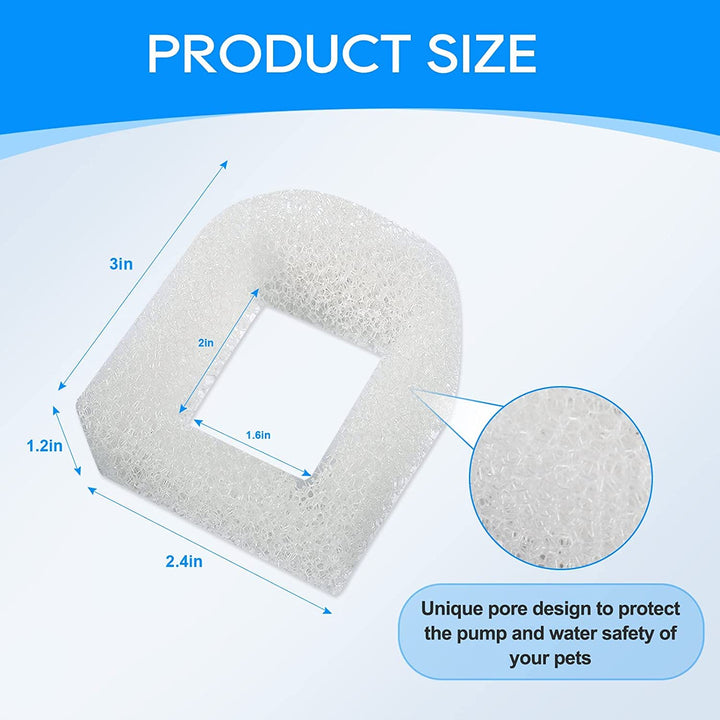 Cat Water Fountain Filter Replacement, Pet Fountain Replacement Foam Filters Compatible with Petsafe Drinkwell Pet Fountain Filters for Drinkwell Stainless Steel 360 Water Fountain 12PCS