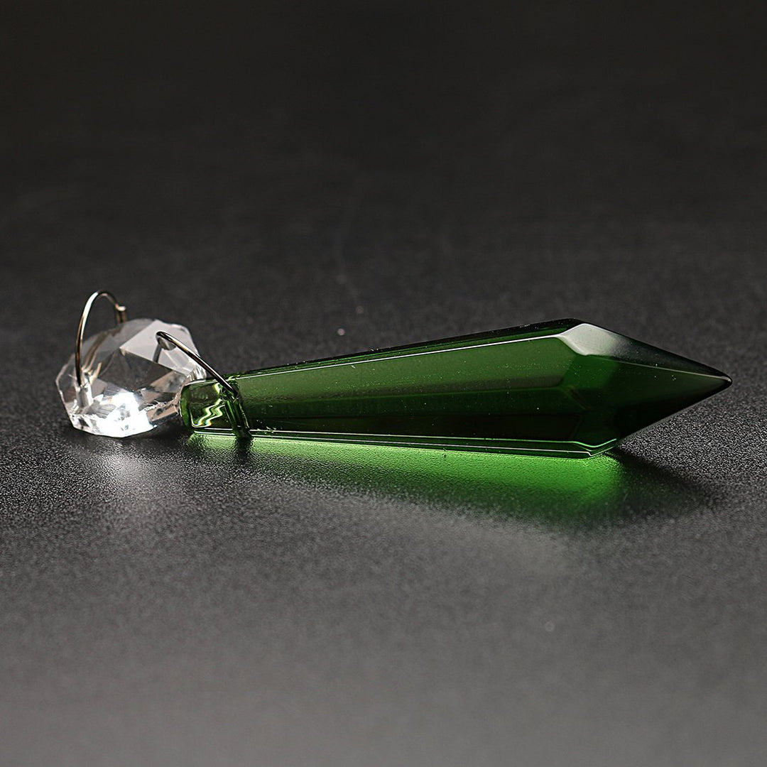 H&D Green Crystal Teardrop Crystal Ball Chandelier Prisms Pendants Suncatcher Hanging Galss Crystal Beads for Wedding Home Office Decoration,20pcs