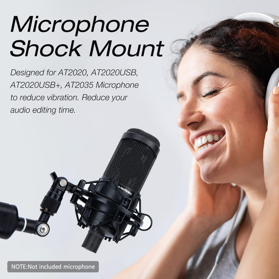 AT2020 Shock Mount - Microphone Mounts Reduces Vibration Noise and Shockmount Improve Recording Quality for Audio Technica AT2020 AT2020USB+ AT2035 ATR2500 AT4040 Condenser Mic