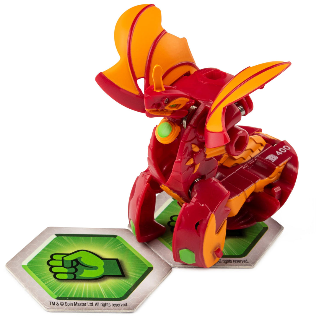 , Baku-Storage Case with Dragonoid Collectible Action Figure and Trading Card, Red
