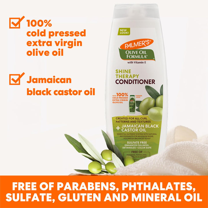 Palmer's Olive Oil Conditioner For Shine, Volume & Balanced Scalp, Free Of Sulfates, Parabens, Phthalates, Mineral Oil & Gluten - 400Ml,1 Count