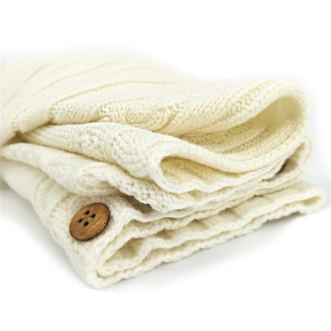 Newborn Baby Wrap Swaddle Blanket Knit Sleeping Bag Receiving Blankets Stroller Wrap for Baby (Beige) (0-6 Month)