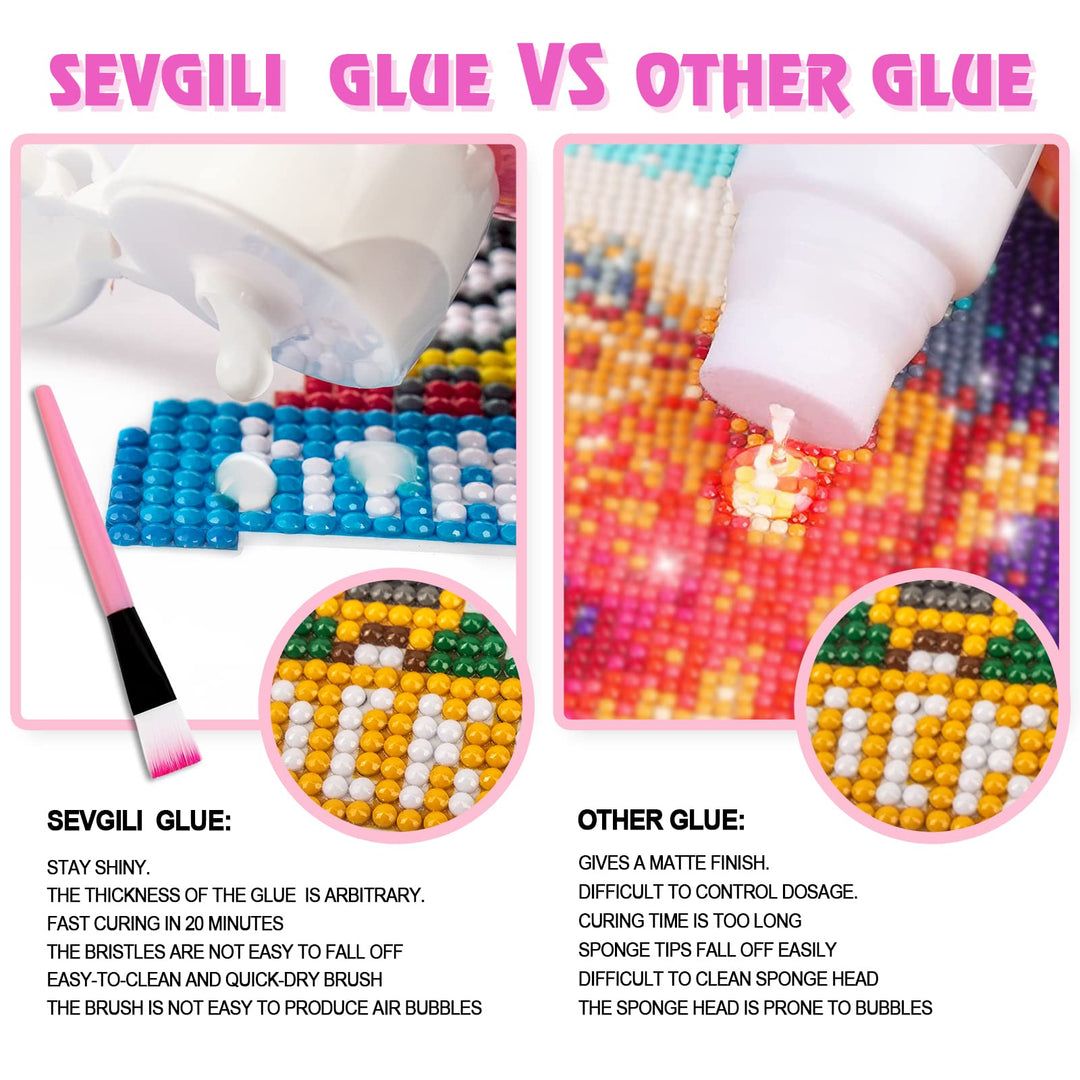 Diamond Painting Sealer Kits 120ML with Brushes, Diamond Art Sealer Puzzle Glue Diamond Painting Accessories and Tools for Adults (4OZ)