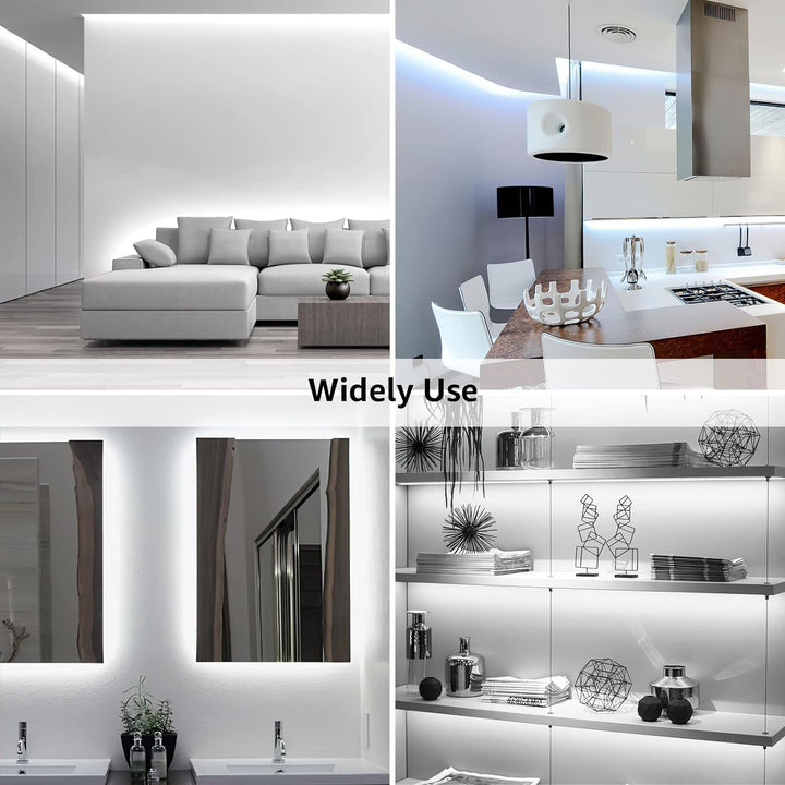 LED Strip Light, 32.8Ft Dimmable Vanity Lights, 6000K Super Bright LED Tape Lights, 420 LEDs SMD 2835, Strong 3M Adhesive, Suitable for Home, Kitchen, Under Cabinet, Bedroom, Daylight White