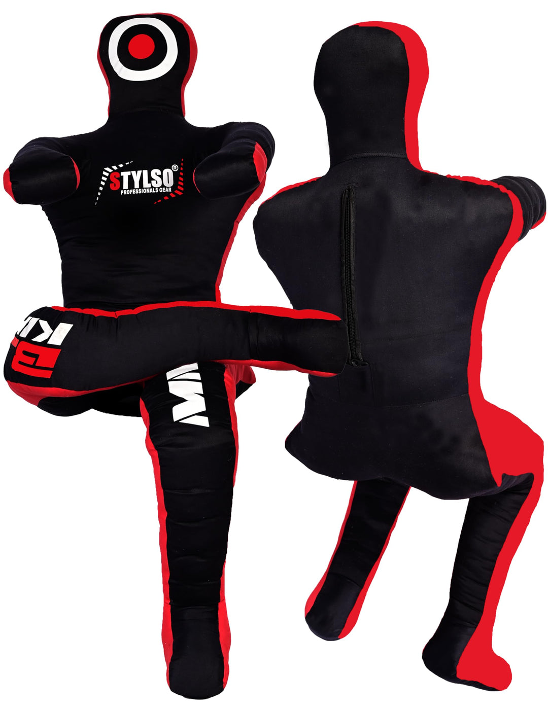 Un-Filled Wrestling Dummy Grappling Dummy Jiu Jitsu Dummy for BJJ Judo Karate Training Adult and Youth Practice Dummies (Black Sit, 5ft / 60 inches)