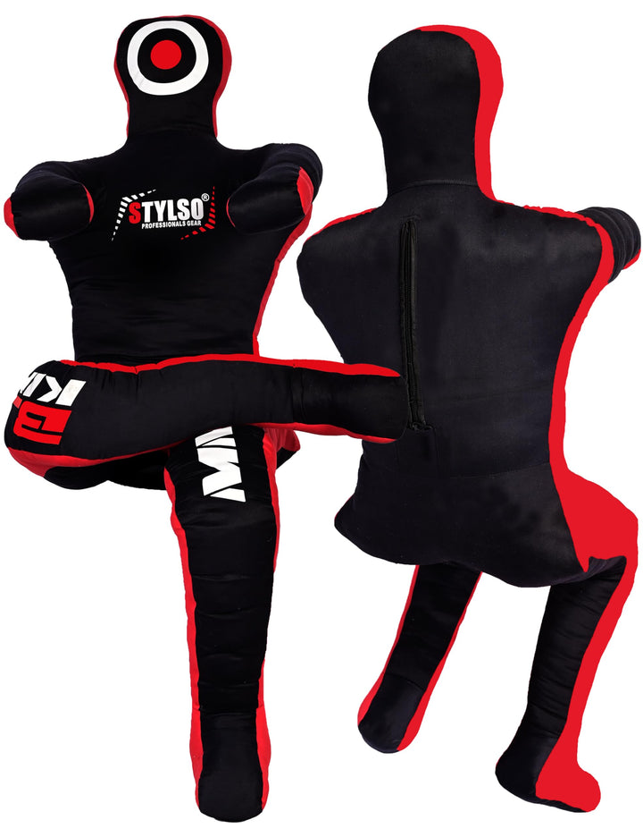 Un-Filled Wrestling Dummy Grappling Dummy Jiu Jitsu Dummy for BJJ Judo Karate Training Adult and Youth Practice Dummies (Black Sit, 5ft / 60 inches)